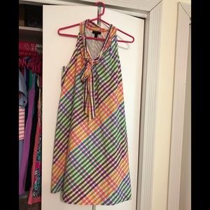 💜J.Crew Rainbow Gingham Bow Tie Dress💜